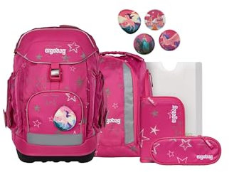 ergobag Maxi Set Set 6-teilig, ergonomischer Schulrucksack, Schulranzen, Grundschule, ideal für große Kinder ab der 1. Klasse