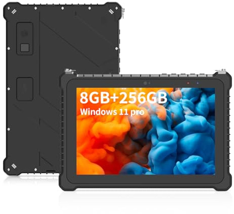 SunKol tablet resistente impermeable de 10.1 pulgadas, Windows 11 Pro IP67 Industrial Tablet PC (I5-10210Y 8GB 256GB) WiFi, BT4.2, 4G, huella digital, 500nit, GPS, NFC, escáner 2D, para trabajo en