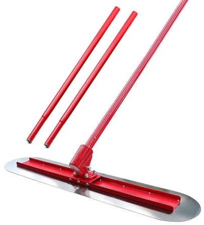 Frattazzo per cemento 90x20 cm, frattazzo per cemento con estremità arrotondata, utensili per la finitura in acciaio inox con 3 pali ad incastro per la finitura e la lisciatura delle superfici in ce