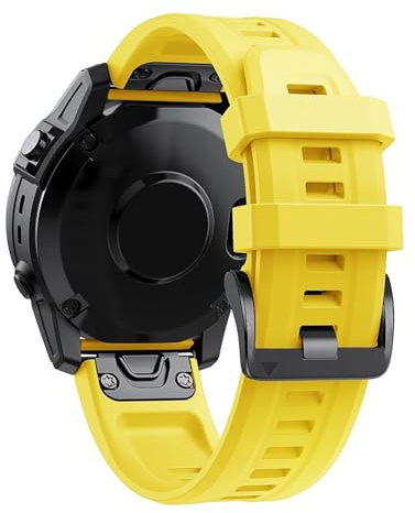 Générique Bracelet en Silicone Compatible avec Fenix 7X 7 6X 6 Pro 5 5X Plus Epix Gen 2 Tactix Bravo Bracelet de montre 26mm 22mm Bracelet(Yellow,22mm For Epix Gen 2)