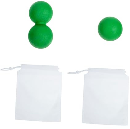 minkissy Peanut Massage Ball and Fascia Ball Set Storage Bag, Muscle Training Device for Deep Tissue Massage and Release, Suitable for Body and Foot Therapy, Green
