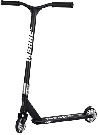 Pro Stunt Kick Scooter with Freestyle BMX Handlebars with 110mm Wheels & ABEC-9 and 88A high Elastic PU Wheels with Aluminum hubs(Black)