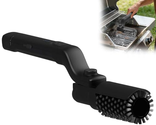 Cepillo eléctrico de parrilla para exteriores, limpiador eléctrico inalámbrico para parrilla de barbacoa con potente motor, cepillo de limpieza recargable para grasa quemada y rejillas de parrilla (A)