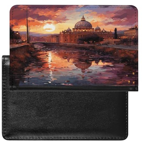 Roma Tramonto Passaporto Titolare Della Copertura Del Raccoglitore di Cuoio Del Passaporto Titolare Del Passaporto Portafogli Da Viaggio Ultra Sottile Della Copertura Del Raccoglitore Del Passap