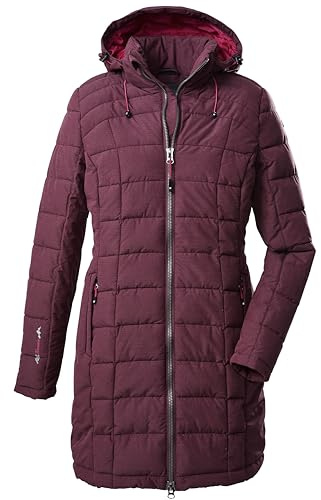 Killtec Damen Parka in Daunenoptik SKANE WMN QUILTED PRK - Damen Jacke mit abzippbarer Kapuze - Übergangsjacke ist wasserabweisend, pflaume, 38, 35618-000