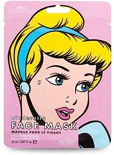MAD Beauty Disney Gesichtsmaske Princess Cindarella - feuchtigkeitsspendende & beruhigende Tuchmaske mit Erdbeerextrakt