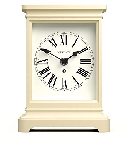 NEWGATE® Time Lord Kaminsims Uhr | Klassisches Design Einer kutschenuhr | Blasscreme | Römische ziffern | Zeitgenössischer klassischer Stil für Schreibtisch, tischplatte, Regal oder nachttisch