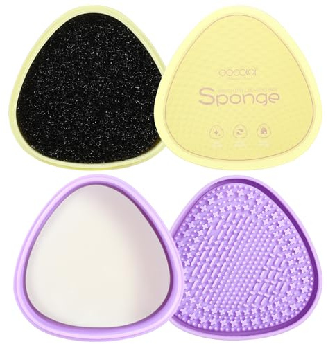 Docolor Makeup Brushes Cleaner Set, Solid Soap Cleanser with Color Removal Sponge, Brush Cleaning Mat for Makeup Brushes Cleaner Easy to Clean Blenders Brushes Shampoo Removes Shadow Color