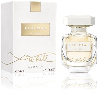 Elie Saab Le Parfum in White 50 ml – Eau de Parfum für Frauen – Fruchtiger Chypre-Duft – Lebendige Noten von roten Früchten, Birne und Patschuli – Transparenter Glasflakon