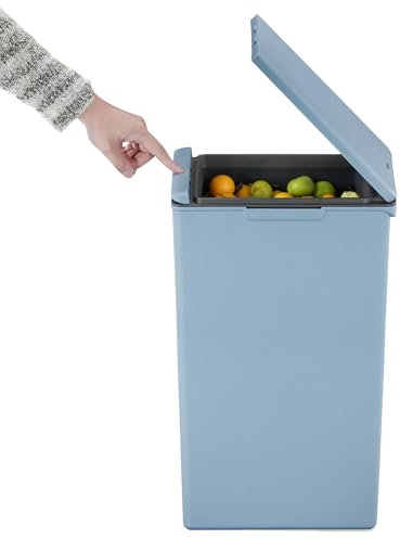Morandi Touch Poubelle de recyclage Bleu titane 30 l