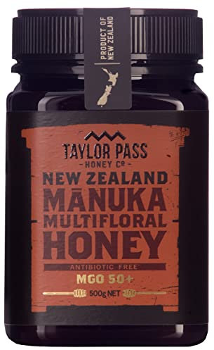 Taylor Pass Honey Co. Miel de Manuka Multifloral MGO50+ | Miel durable de Nouvelle-Zélande | (Manuka MGO50+) (500 g)