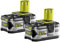 Pack of 2 RYOBI Batteries 18V One+ 5.0Ah Lithium-Ion RB18LL50