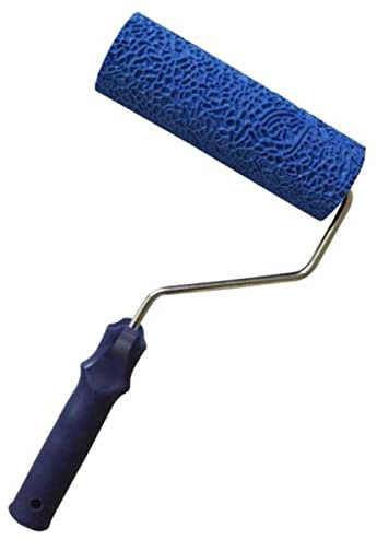 Texture Paint Roller 8-inch - Blue | Rubber Material | Stencil-like Wallpaper Design Effect | Interchangeable and Easy to Clean