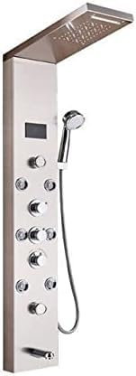 Duscharmatur-Set, Luxus-Duschsäulen-Wasserhahn, Gebürstetes Nickel, Spa-Massagestrahl-Duschpaneel, Turm-Wasserhahn, Temperaturbildschirm, Digitaler Wasserhahn, B