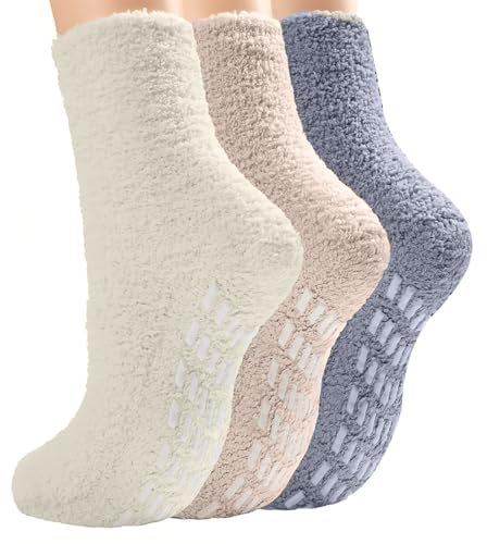 NJCXOLA 3 Paia Calzettoni Donna Invernali, Calze Spugna Donna, Calzini Termici Donna, Calzini Pile Caldi Autunnali Invernali Addensati, Super Soffici per la Casa e il Letto