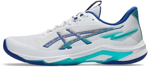 ASICS Men's Netburner Ballistic FlyteFoam 4 Volleyball Shoes, 10, White/ASICS Blue