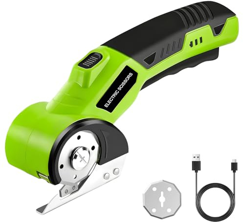Kabellose 4-in-1 Elektrische Universalschere mit 2 Selbstschärfenden Klingen für Pappe, Teppich & Dünnes Metall