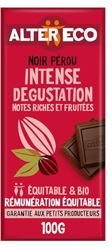 ALTER ECO - Tablette Chocolat Noir - Intense Dégustation - Bio & Équitable - Riche Et Fruité - 100 g