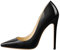Only maker Women's Pointed Toe Stiletto High Heel Sexy Pumps Wedding Prom Evening Dress Shoes Glazed Black Size 9