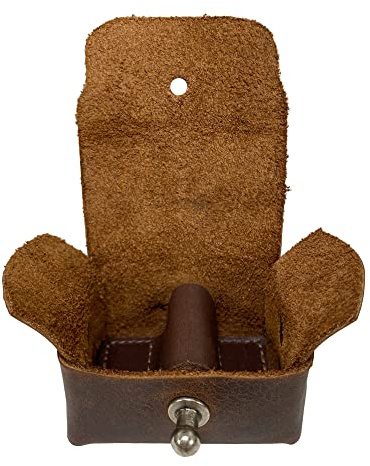 Hide & Groom, Rustikale Manschettenknöpfe-Etui, handgefertigt aus Vollnarbenleder, schützende Aufbewahrung für Hemdnieten, Herren-Accessoires, Bourbon Brown