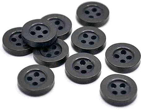 Polyester 4 Hole Shirt Buttons Black 10mm (10)