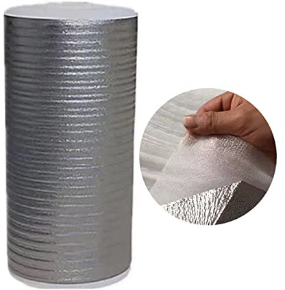 HARICSET Foglio di Alluminio Isolamento Anticalpestio Sottopavimento per Laminato Spessore 2 mm di Isolamento Acustico da Calpestio Isolamento del Pavimento per Parquet Laminato(Size:1 * 25m)