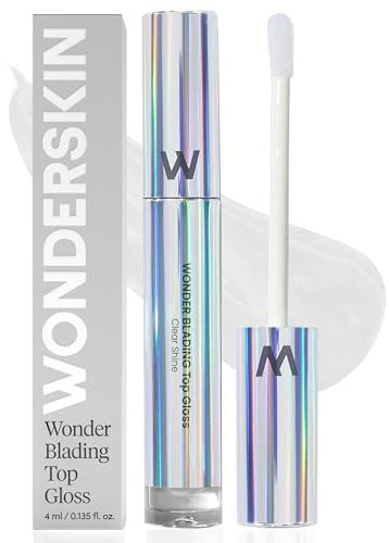 Wonderskin Wonder Blading Top Gloss – Klarer Glitzer-Lipgloss, Feuchtigkeitsspendendes Und Hochglänzendes Lippen-Make-Up (Klarer Glanz)