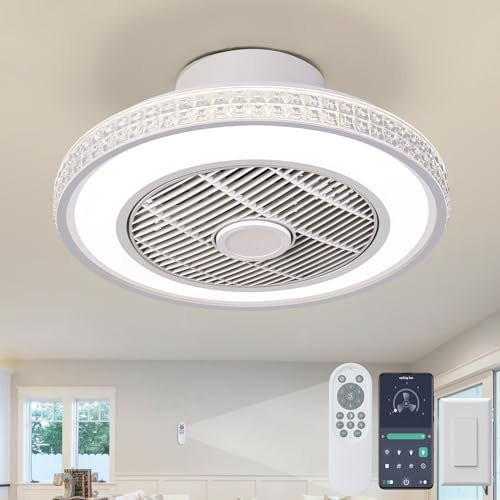 LOKUNM Ventilador de Techo con Luz Reversible 40CM Lampara Ventilador Techo Pequeña LED 36W 6 Velocidades Ventiladores de Techo Con Luz Silencioso y Mando Para 10㎡-13㎡ Salón, Cocina, Dormitorio
