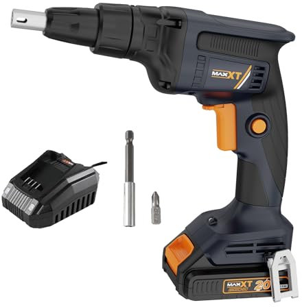 Avvitatore per Cartongesso a Batteria 20V, MAXXT Cordless Screwdriver Drywall Sans Fil Senza Spazzole 4200RPM con Batteria 2.0Ah
