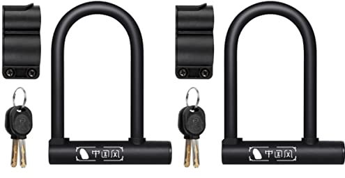 POPETPOP 2St Bügelschloss sicheres fahrradschloss sicherheits fahrradschloss bike protect Schließzylinder -Schloss sperren Rennradschloss Fahrradschloss Bügel Kohlenstoffstahl Black