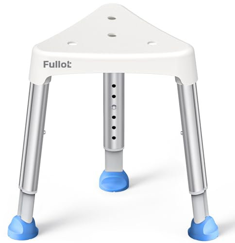 Silla de ducha triangular que ahorra espacio para regadera interior, elegible para FSA/HSA, taburete de ducha ajustable de 400 libras para ancianos y discapacitados, silla de bañera antideslizante con