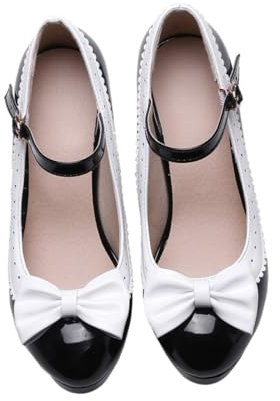 DEARMAMY 1pair Women's All Match High Heels Wedding Shoes Flats Shoes Women Ballet Flats for Women Formal Shoes Women Sandals Shoes Dressy Casual Ladies Pumps Bows Heeled Black Sole: Rubber