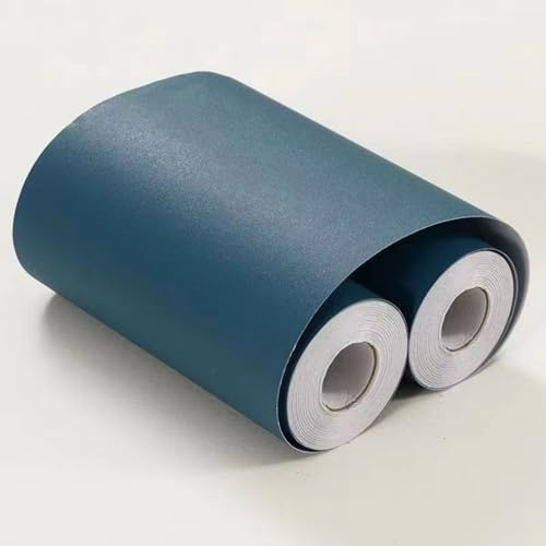 VisitRyl Blue self Adhesive Wallpaper Border wall Tiles Decorative, Peel and Stick wall Border Bathroom Stickers Peacock Blue 45cm X 1000cm