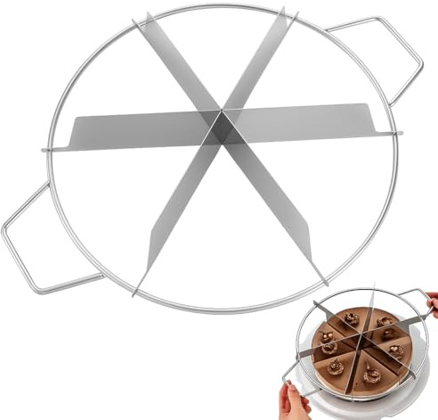monTTese Cortador de tartas y separador Triangular de pasteles en 6 trozos, dispositivo de acero inoxidable ajustable, para pasteles, repostería, Rebanador Triangular de acero inoxidable para Tartas