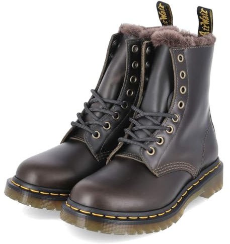 Dr. Martens 41414020 - Stivali stringati da donna, in pelle liscia, colore: marrone scuro, marrone scuro., 42 EU