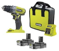 Perceuse-visseuse à percussion RYOBI One+ 18V - 2 batteries 2.0 Ah - 1 chargeur - R18PD2-220S