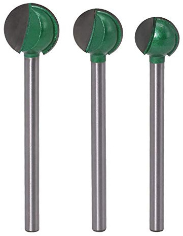 Xuulan Xianglaa-top bearing router bit, Ball Nose Round Carving Bit Cove Milling Bit Radius Tungsten Carbide Router Bit For Wood, 6mm Shank, (Dimensions : 3PCS 3MM SHANK)