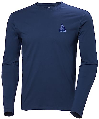 Helly-Hansen Mens F2F Organic Cotton Ls Tee, 584 Ocean, Medium