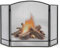 COSTWAY 3 Panel Folding Fire Guard, Large Fireplace Screen Fence with Flexible Hinges, Wrought Iron Mesh Spark Fire Panels for Wood and Coal Firing, Stoves, Grills (No Pattern, 123 x 74cm)