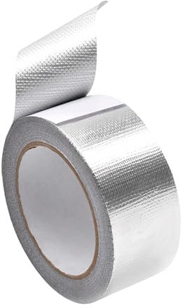 Bailinks Cinta Adhesiva de Aluminio Reforzada con Fibra de Vidrio, 48mm x 20m, Alta Resistencia, Ideal para Aislamiento y Reparación en Ambientes de Alta Temperatura