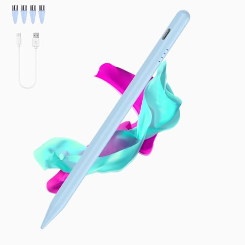 Luntak Tablet Stift for Android, Type-C Stylus Pen mit 4 Pom Tips,Magnetic Touchscreen Stifte Kompatibel mit Samsung/Huawei//Lenovo/Mi/Vivo und Anderen Android Smartphone und Tablet Geräten-Blau