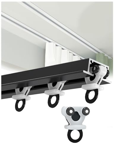 APMOE Rail Rideaux Plafond, Rideau Rail Rail de Tringle à Rideau Caché Montage au Plafond, Aluminium Rail à Rideau Encastrée