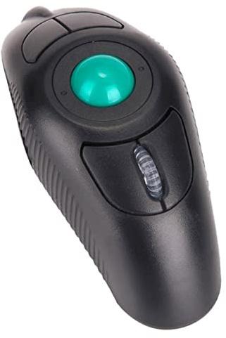 KONTONTY 2.4g Ratón Inalámbrico De Mano Trackball De USB Control Pulgar para Uso Oficina y Trabajo