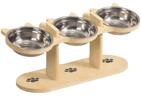 Comederos Elevados para Perros | Soporte De Madera Inclinado,Soporte para Comida de Perro y Platos Elevados para Gatos,para Alimentar Mascotas Pequeñas y Medianas en Casa Interior Exterior Jardín