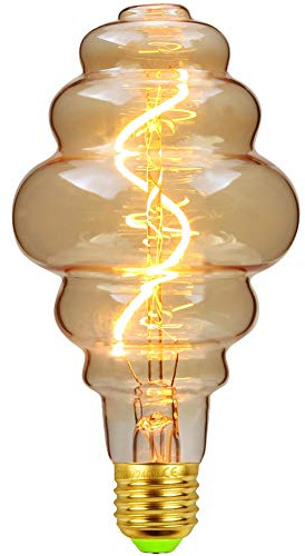 TIANFAN Vintage LED-lampor 4 W dimbar 220/240 V Edison skruv E27 bas specialitet dekorativ antik glödlampa (φ80 mm bikupa)