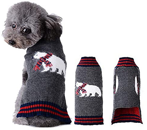 ABRRLO Weihnachten Hund Pullover Dog Sweater Hundepullover Haustier Hundepulli Warm Welpe Kleine Mittel Hunde