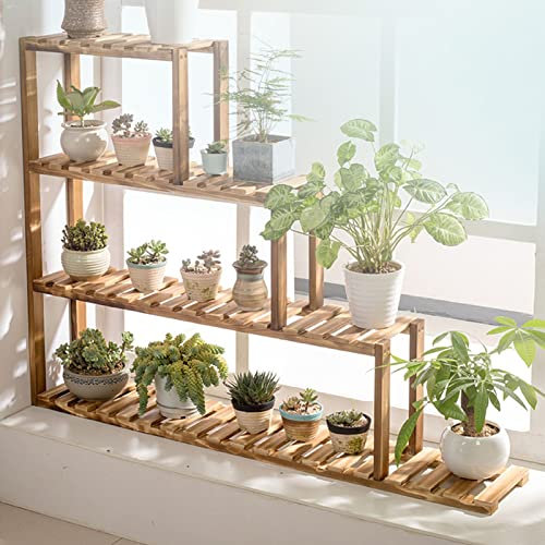 WYFZT Holz Blumentreppe aus Holz Pflanzentreppe Blumenständer Pflanzenständer Pflanzenregal Blumenbank für Innen Außen Garten Fensterbank Dekoratives für Terrasse, Garten, Balkon - Lange 120cm