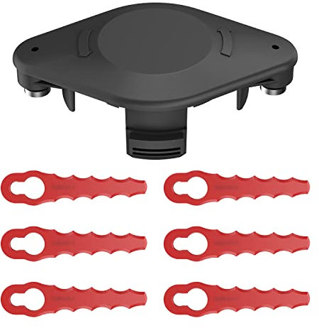 XIJIANG A6481 A6485 Tête Double Lames Dentelées pour Coupe-Bordures, Dresse-Bordures - Spéciale Herbes Hautes/Épaisses Compatibles Black+Decker STC1820 STC1840 et Bobine de Fil A6481 A6485,6 Lames