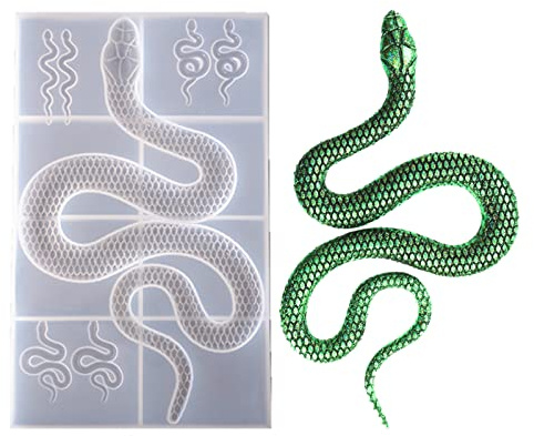 Bustlwor epoxihartsformer, 3D-orm epoxihartsformer, ormform harts Mold, för inredning, vägghängning, gör-det-själv hängande halsband örhängen pysseltillbehör, halloween aprilskämt