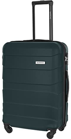 BARRENS Valise Moyenne Taille 66 cm Valises 60 L Trolley Rigide en ABS Grande Medium Mallette de Voyage à 4 Roues 66x46x26 cm (Vert)